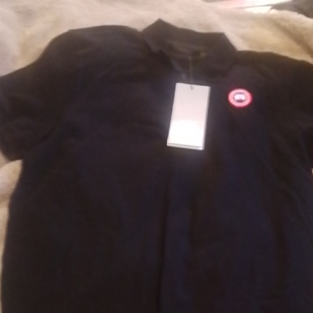 Canada Goose Black Polo with Red Logo